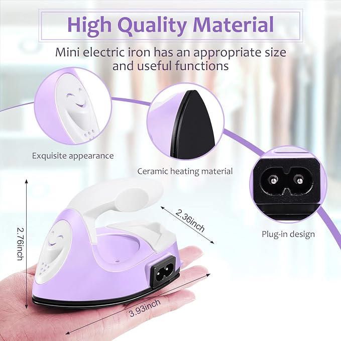 Honoson Mini Craft Iron Mini Heat Press Small Iron 3.93 x 2.36 x 2.76 in