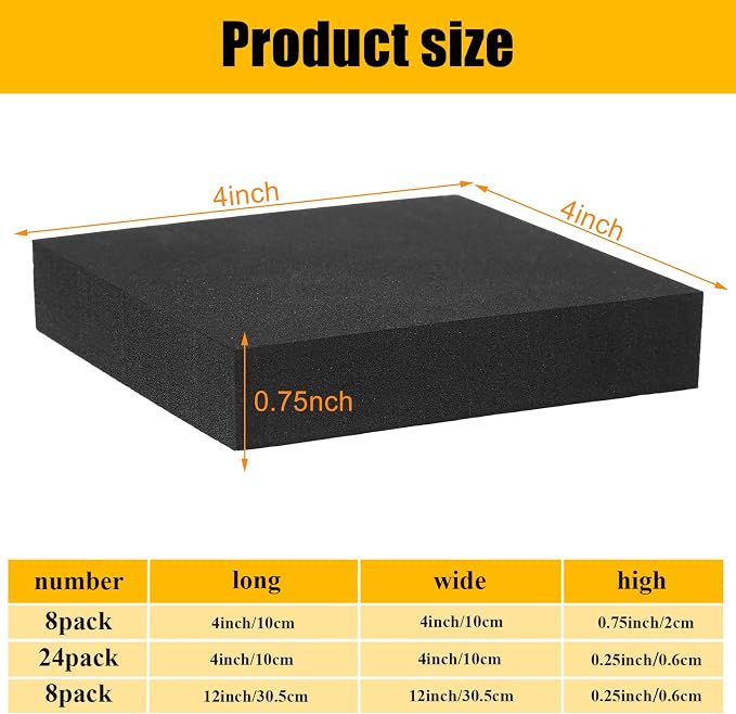 Frienda 8 Pcs Adhesive Foam Padding Sheets
