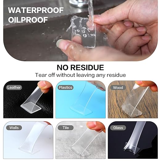 48PCS Nano Double Sided Adhesive Pads, Waterproof No Damage Removable Heavy