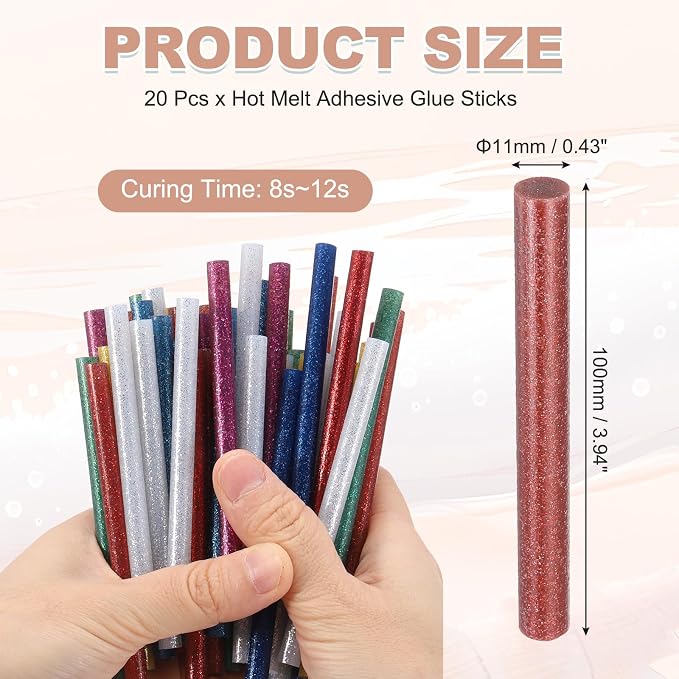 PATIKIL Hot Glue Sticks for Glue Gun, Dark Red