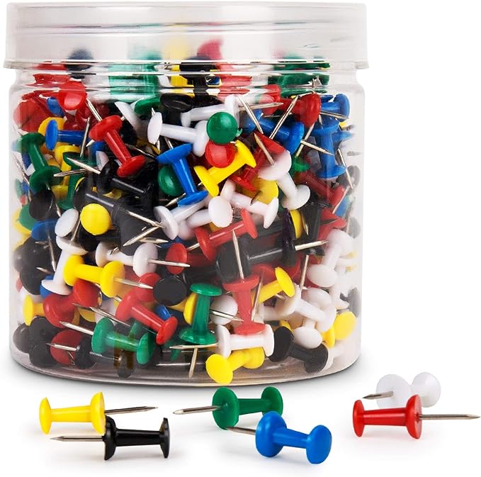 400Pcs Push Pins, Thumb Tacks for Bulletin Board, Stick Pins Thumb Tacks for