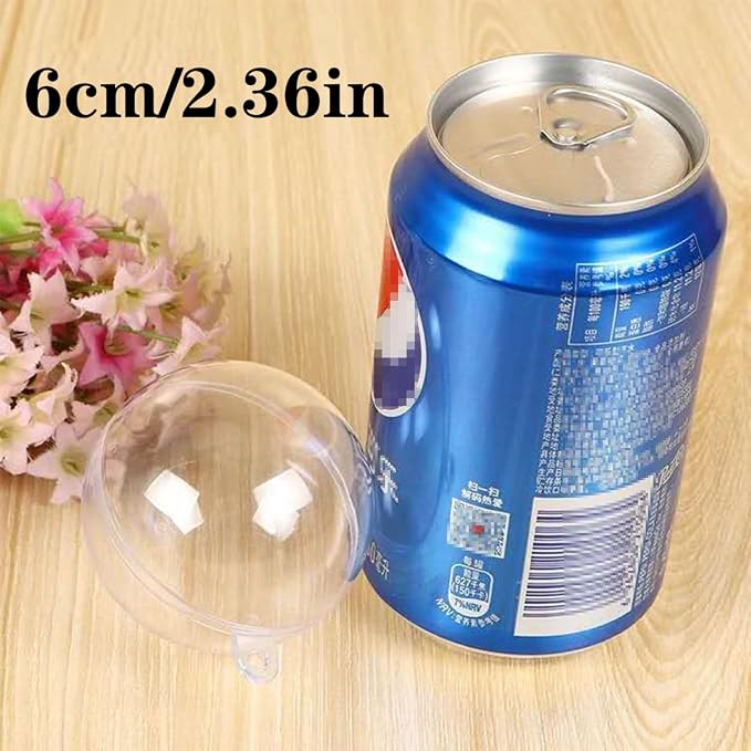 20 Clear Fillable Ornaments Balls- 60mm/2.36" Transparent Plastic Thickened