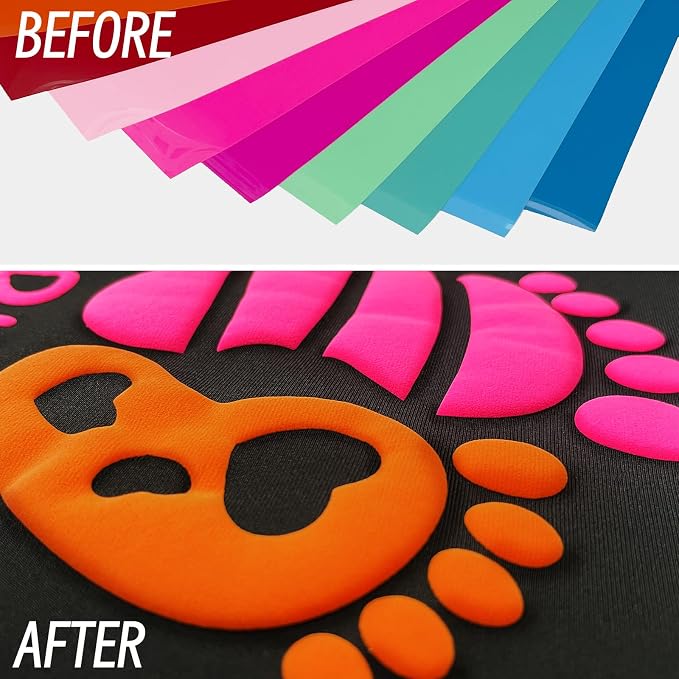 Puff Heat Transfer Vinyl, 12in X 5ft Iron on Vinyl | 3D Puff, Wash No Fade