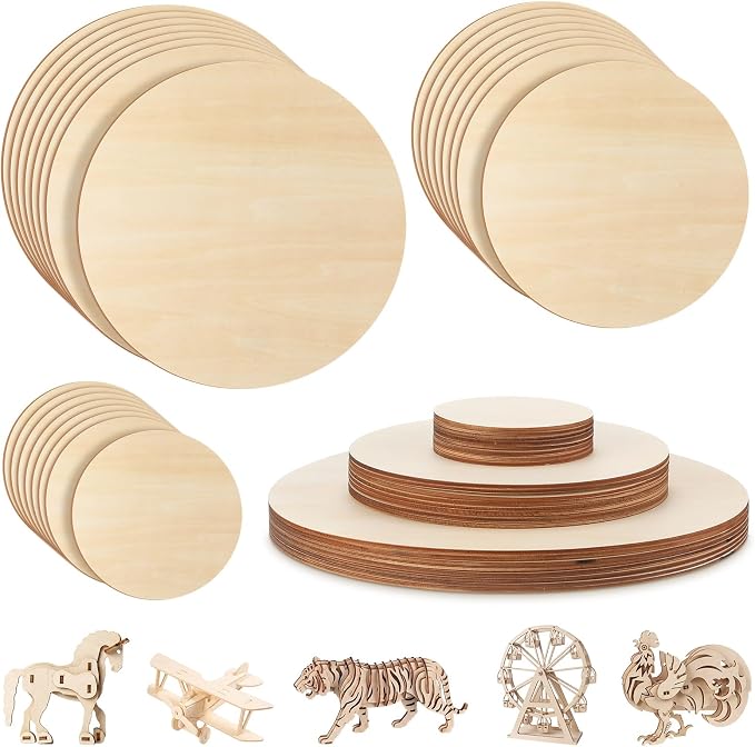 SiliFine 4+8+12 Inch 24 Pack Basswood Sheets