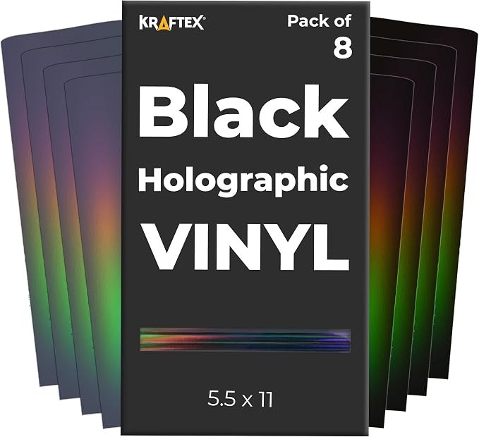 Black Metallic Vinyl Holographic & Oil Slick Vinyl Permanent