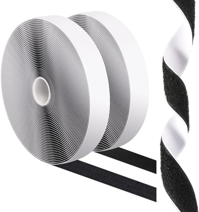 1''×41Ft Black Heavy Duty Hook And Loop Tape Adhesive, No Punching Picture Wall