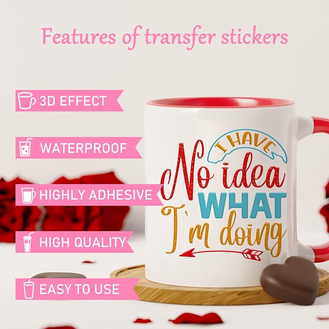 Rngmsi 20 Sheets Funny Sarcastic UV DTF Cup Wrap, Cold UV DTF Stickers |