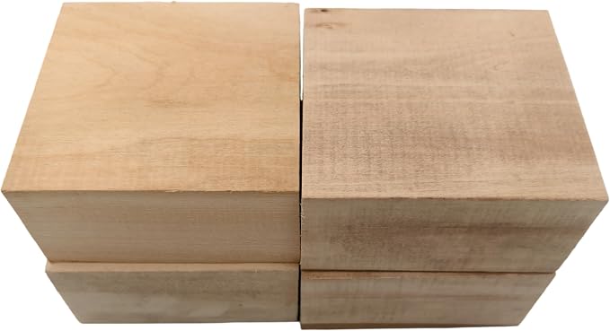 4PCS Basswood Carving Blocks, Whittling Wood Carving Kit, Unfinished Wooden