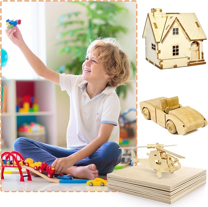 Yarlung 10 Pack Baltic Birch Plywood, 11.8 x 11.8 x 1/4 Inch Baltic Birch Wood