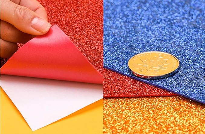 Glitter Paper for Graduation Cap, Sparkly Foam Sheets Father's Day Decor