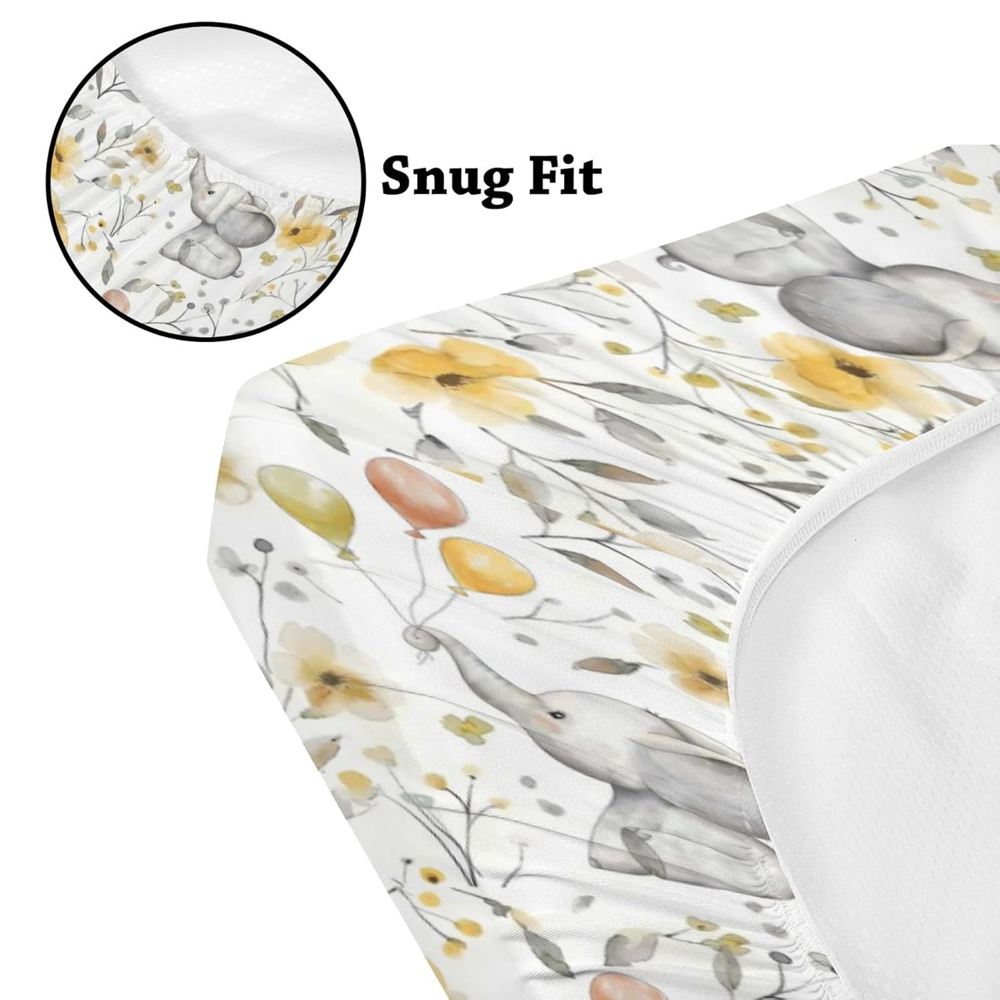 Soft 2 Pack Cartoon African Safari Animal Pattern Baby Changing Pad Covers for Infant Newborn, Unisex Elephant Flower Leaves Nursery Fitted Diaper Changing Table Pad Mat Sheets for Boys Girls-16x32