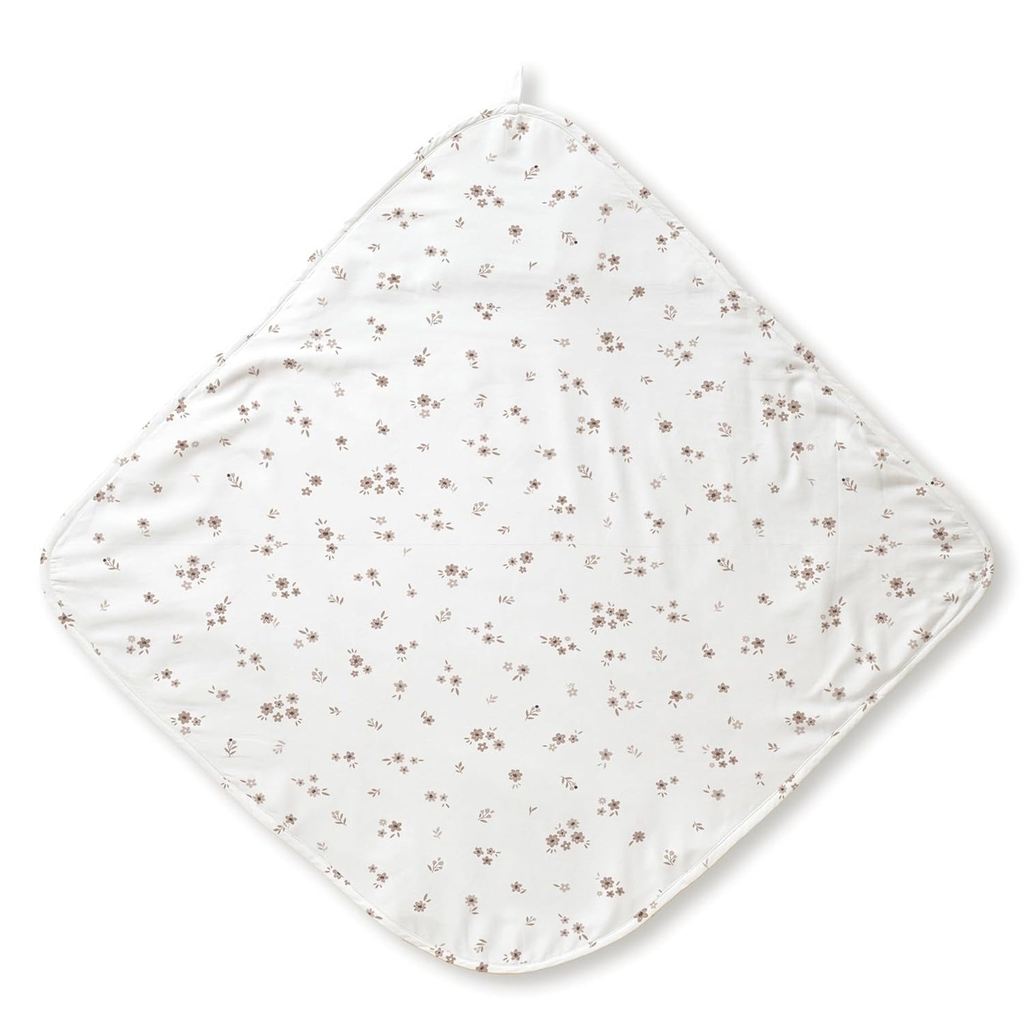 MakeMake Organics Organic Cotton Hooded Towel Baby Toddler GOTS Certified Organic Cotton Beach Poncho Towel Large Absorbent Non Toxic Neutral (Bloom, Diagonally 35"x35")