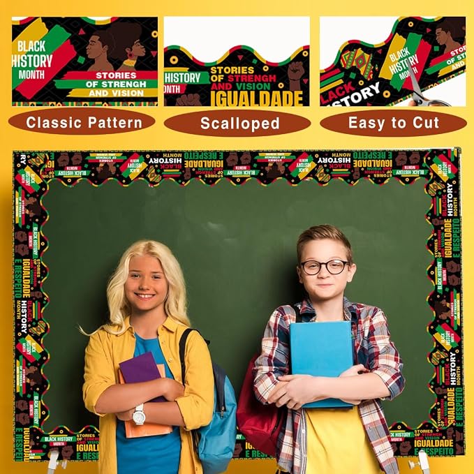 69 Feet Black History Month Bulletin Board, African American Holiday Rolled