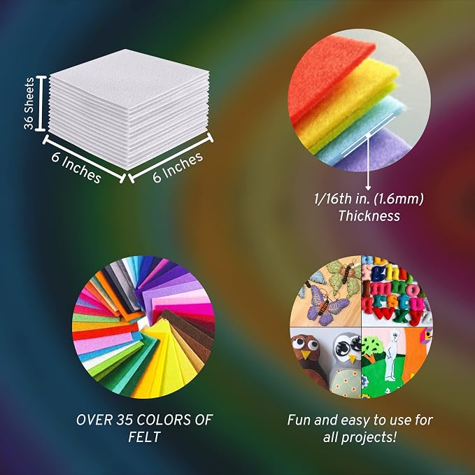 FabricLA Acrylic Felt Sheets for Crafts
