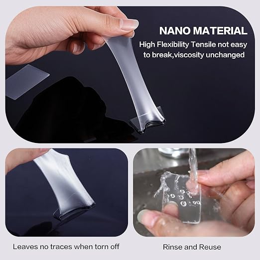 48PCS Nano Double Sided Adhesive Pads, Waterproof No Damage Removable Heavy