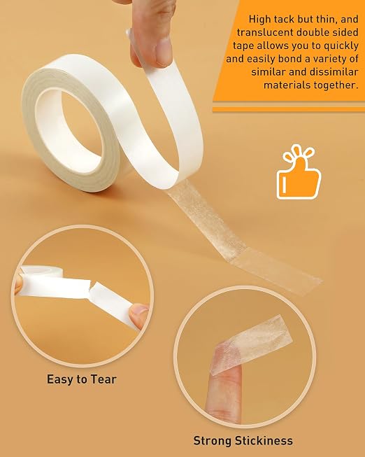 8 Roll Multi-Size Thin Double-Sided Tape