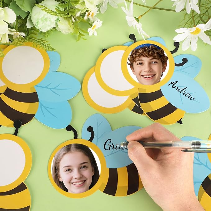 54Pcs Bee Cutouts for Bulletin Boards Decorations, DIY Bee Classroom Cut Outs