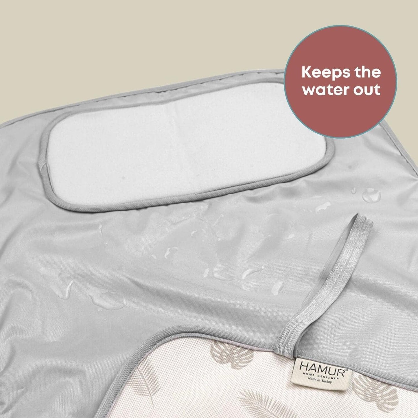 Hamur Home Portable Changing Pad – Waterproof, Washable & Easy Wipe Clean, Foldable Travel Baby Changing Mat for Diaper Bag, Compact & Lightweight, Must-Have for Newborns (Leaves Pattern)