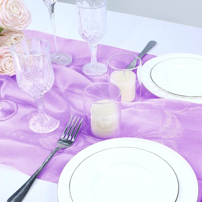 VACVELT Light Purple Sheer Organza Fabric by The Yard 60" Wide |