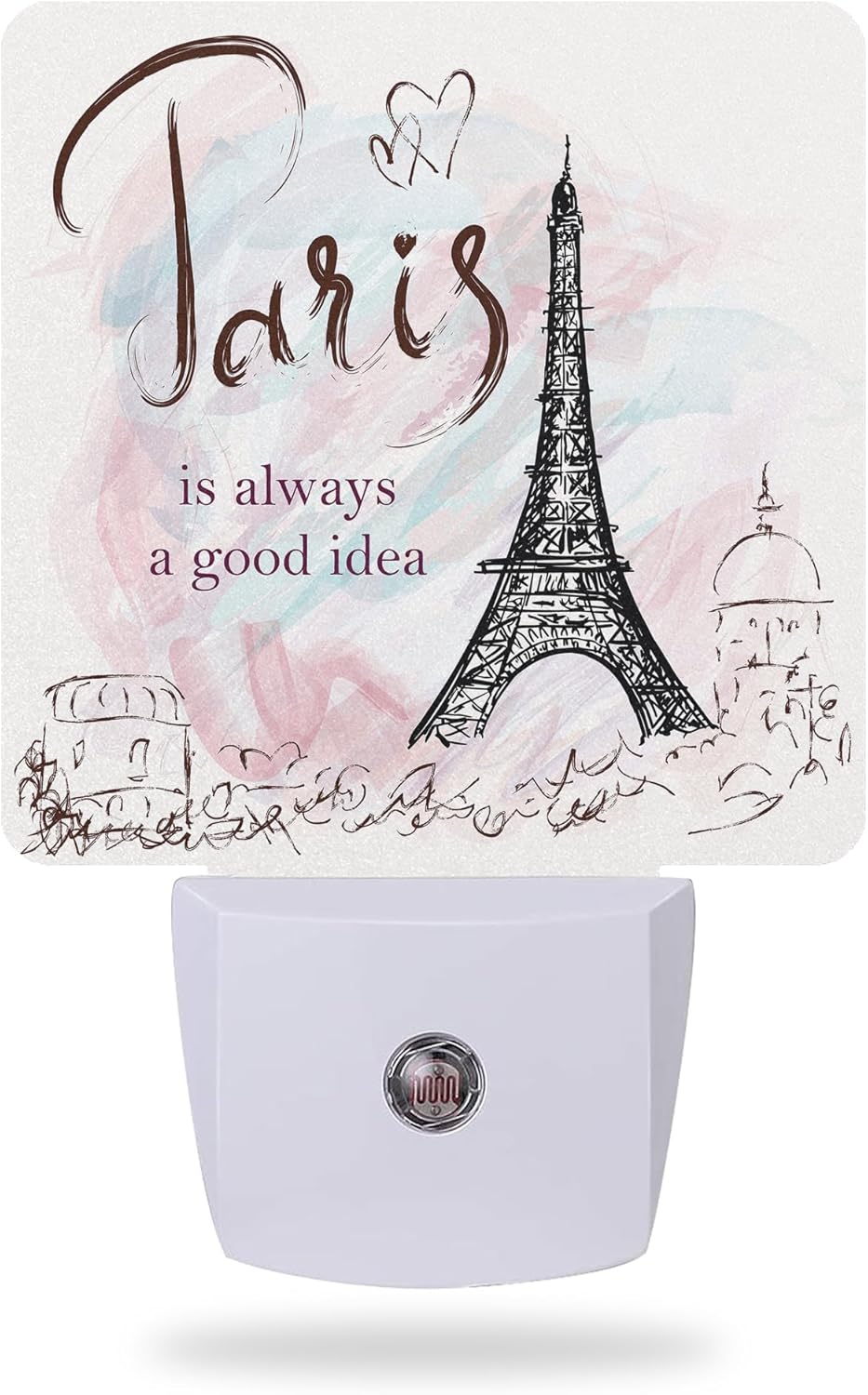 Eiffel Tower Night Light,Paris Night Lights Plug into Wall for Boys Girls Bedroom Decorative Half Round Nightlight Led Lamp 0.5W Sleep Friendly