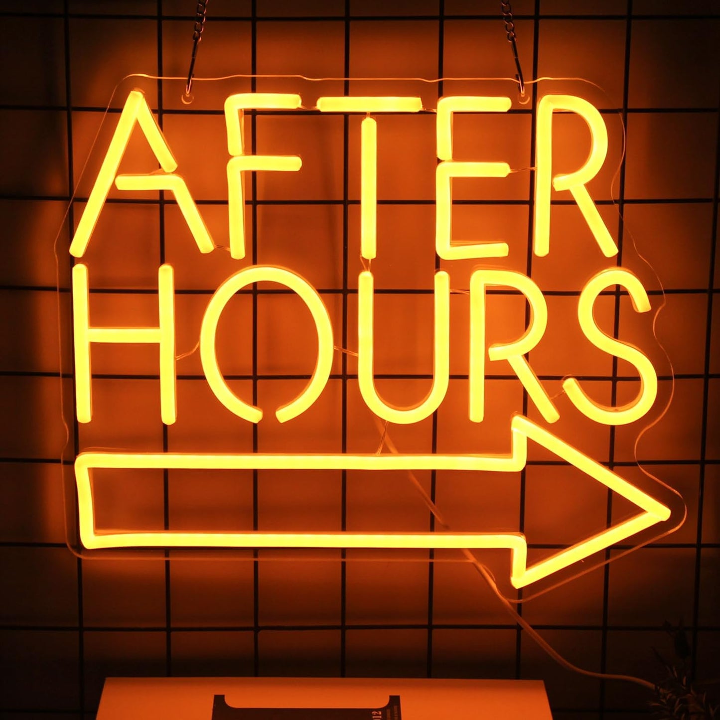 After Hours Neon Sign Bar LED Neon Lights Signs Orange Letter with Arrow Neon Signs for Wall Decor Dimmable Neon Wall Light for Club Pub Man Cave Bar Garage Party Decor Business Sign