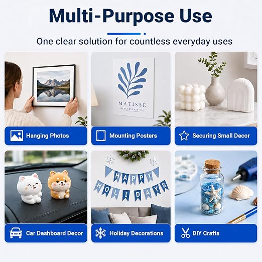 80 PCS Nano Double Sided Adhesive Pads, Waterproof No Damage Removable Heavy