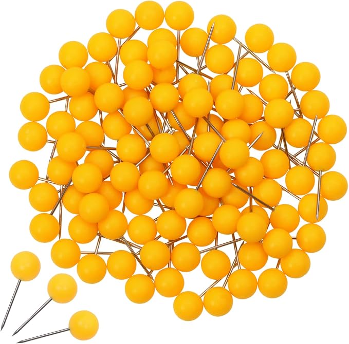 Tupalizy 100PCS 1/4 Inch Small Round Head Map Tacks Pins