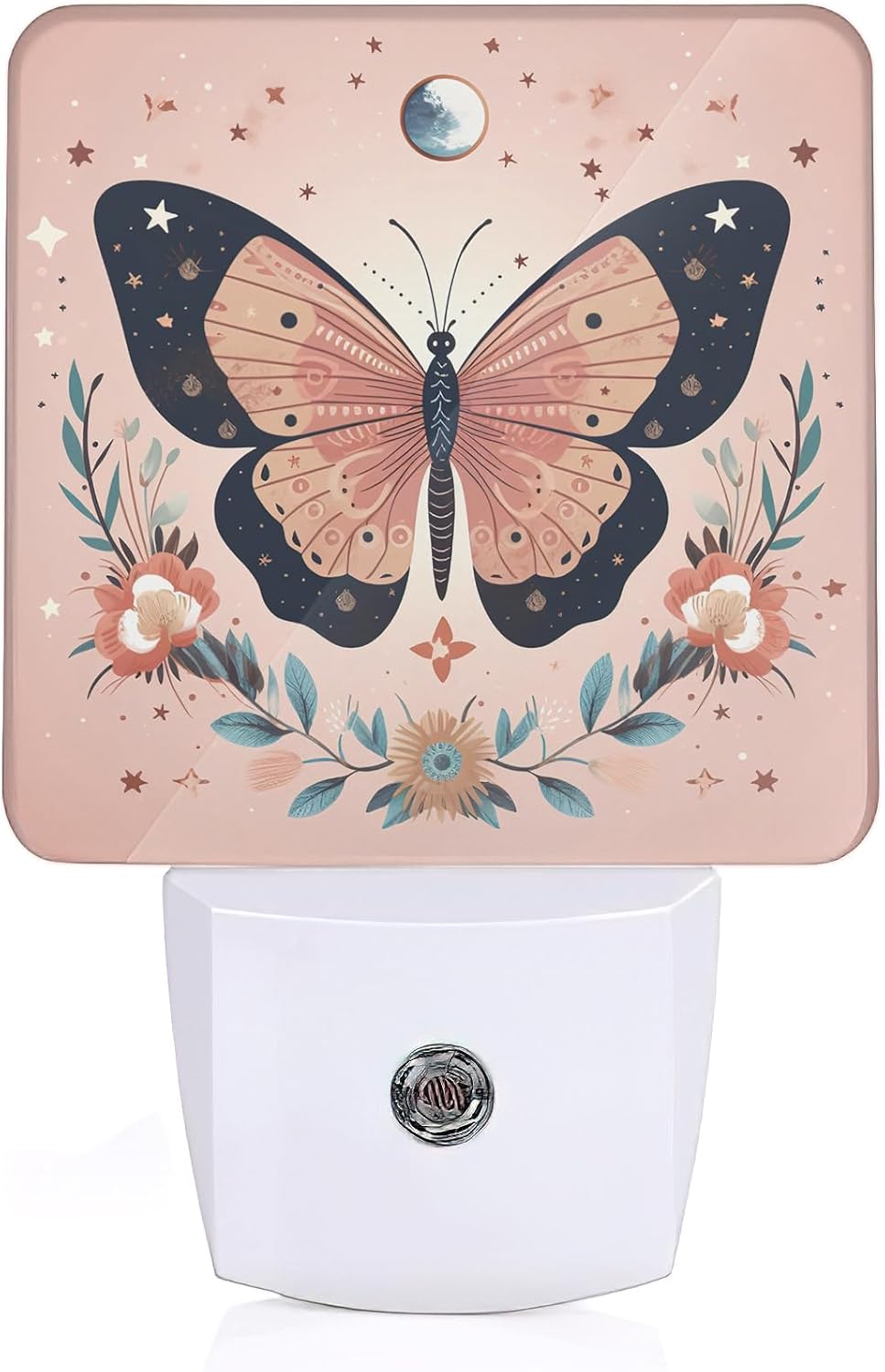 Butterfly Night Light, Boho Butterfly Flower Plug-in Wall Led Night Lights Decor for Boys Girls Room Decor,Nightlights with Light sensors 0.5W
