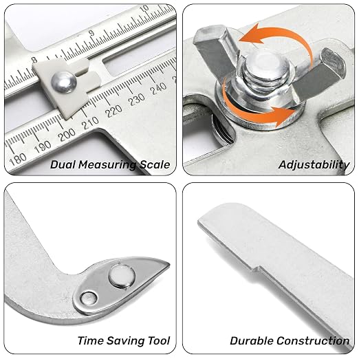 Tlence Steel Brake Resetting Gauge, Drum Brake Measuring Tool, Heavy Duty Dual