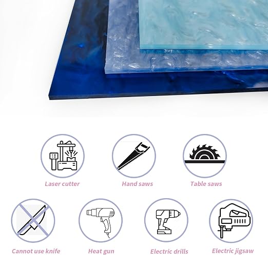 TOEPODO Pearlescent Ripple Cast Acrylic Sheets 1/8 Thick Marble Acrylic Sheets