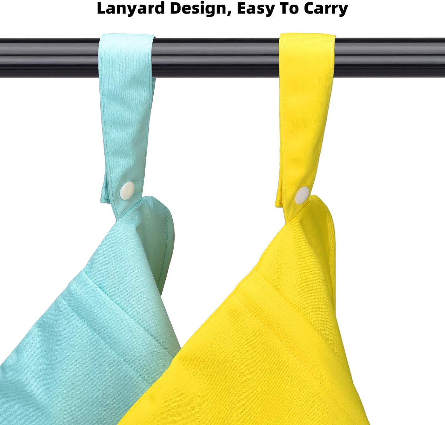 2pcs Cloth Diaper Wet Dry Bags Waterproof Reusable with Two Zippered Pockets Stroller Travel Beach Pool Daycare Soiled Baby Items Yoga Gym Bag for Swimsuits or Wet Clothes-11 x 14"