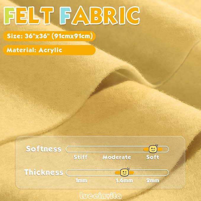 Banana Cream 36" X 36" Felt Fabric Sheet