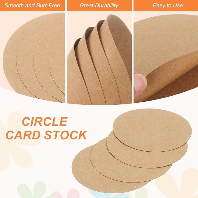 MECCANIXITY 24 Pcs Circle Card Stock, 3.1 Inch Round Cutouts Paper Thick