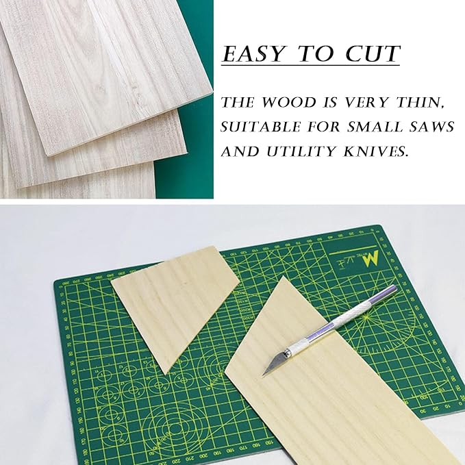 Basswood Sheet 12 Sheets 200x100x1mm Unfinished Balsa Wood