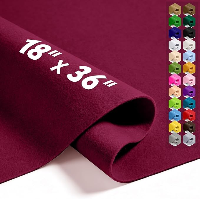 Dark Red 18" X 36" Felt Fabric Sheet