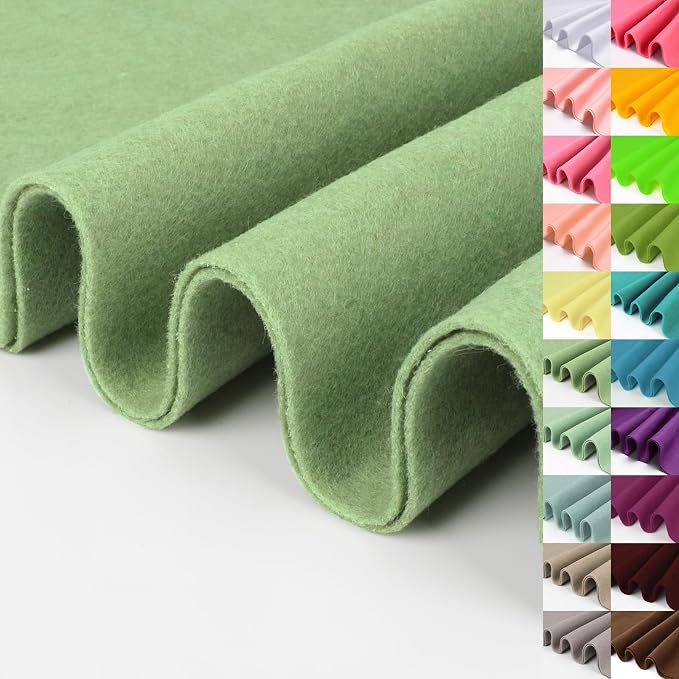 Grape Green Large Felt Fabric 36" X 36 "1.4 mm 1 Square Yard | Soft Felt Fabric