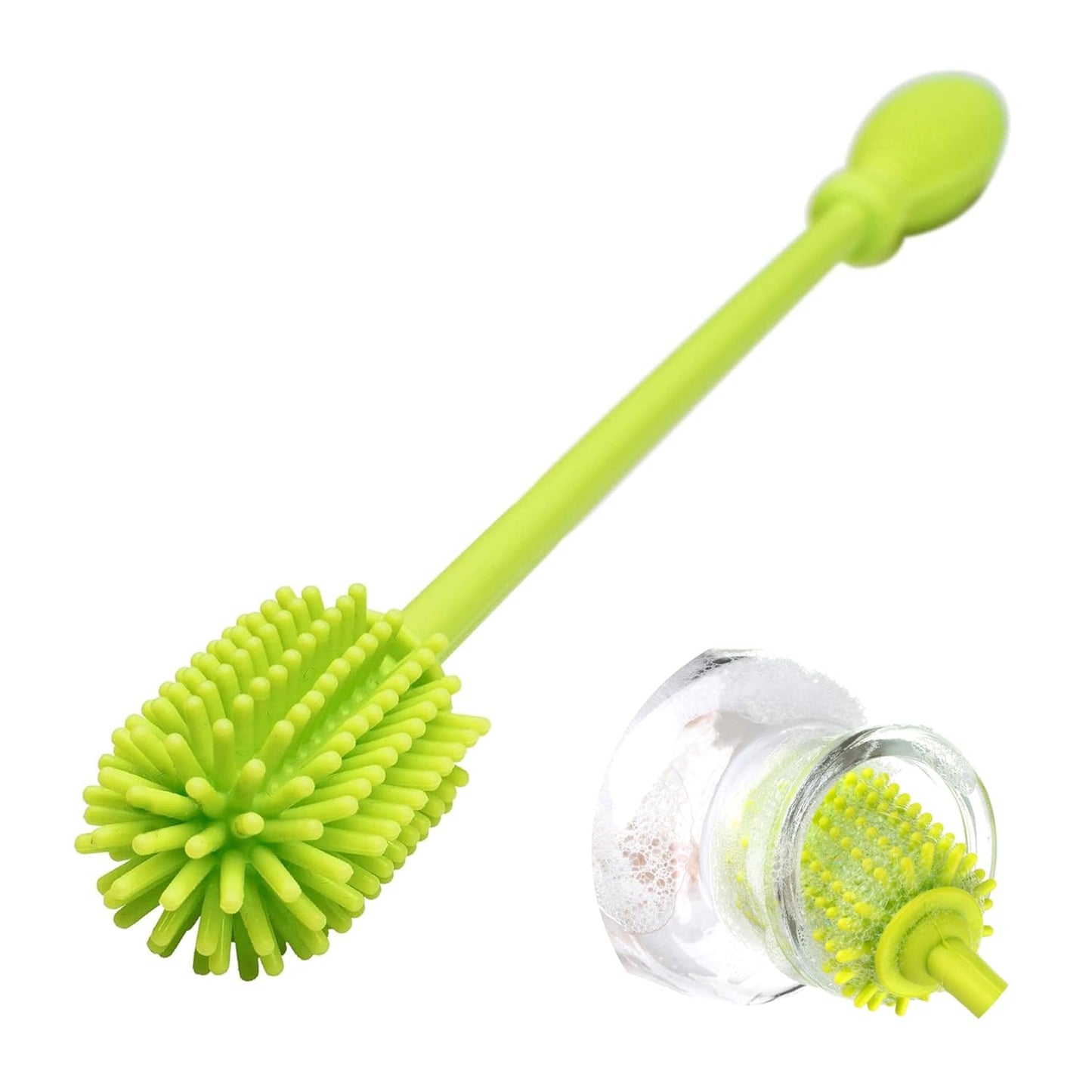A-Brush Silicone Bottle Cleaner Brush, Flexible, Long Handle - Water Bottle Cleaner, Baby Bottle Nipple Brush for Plastic & Glass, BPA-Free Dish Washing Brush A2S Protection
