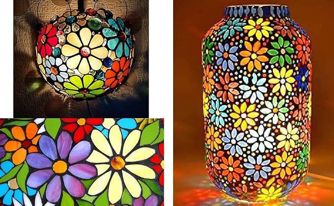 Colorful Stained Glass Scraps, Transparent Glass Mosaic Tiles