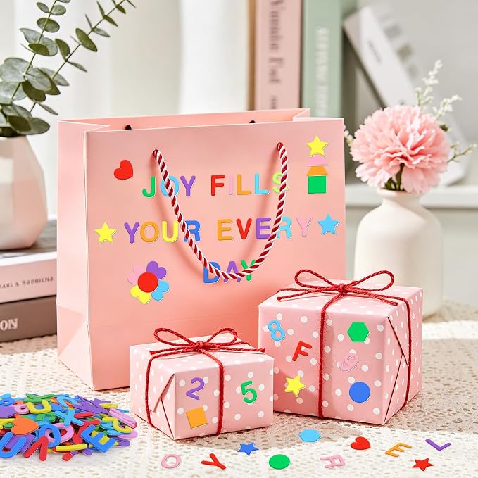 664 PCS Foam Letter Stickers, Foam Alphabet Number Shape Stickers, Self