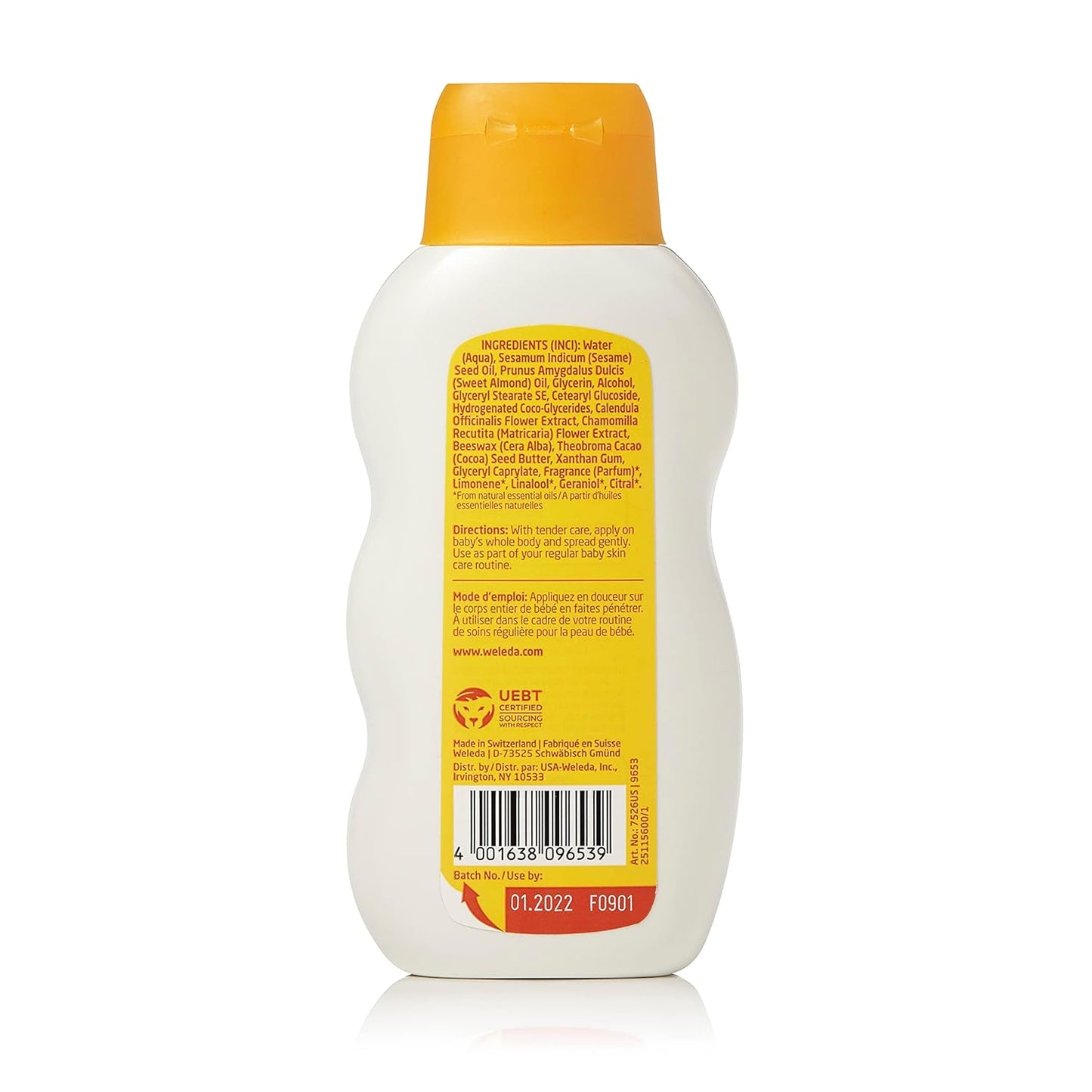 Weleda Baby Calendula Comforting Body Lotion, Plant Rich Moisturizer with Calendula, Chamomile, Sweet Almond and Sesame Oils, 6.8 Fl Oz