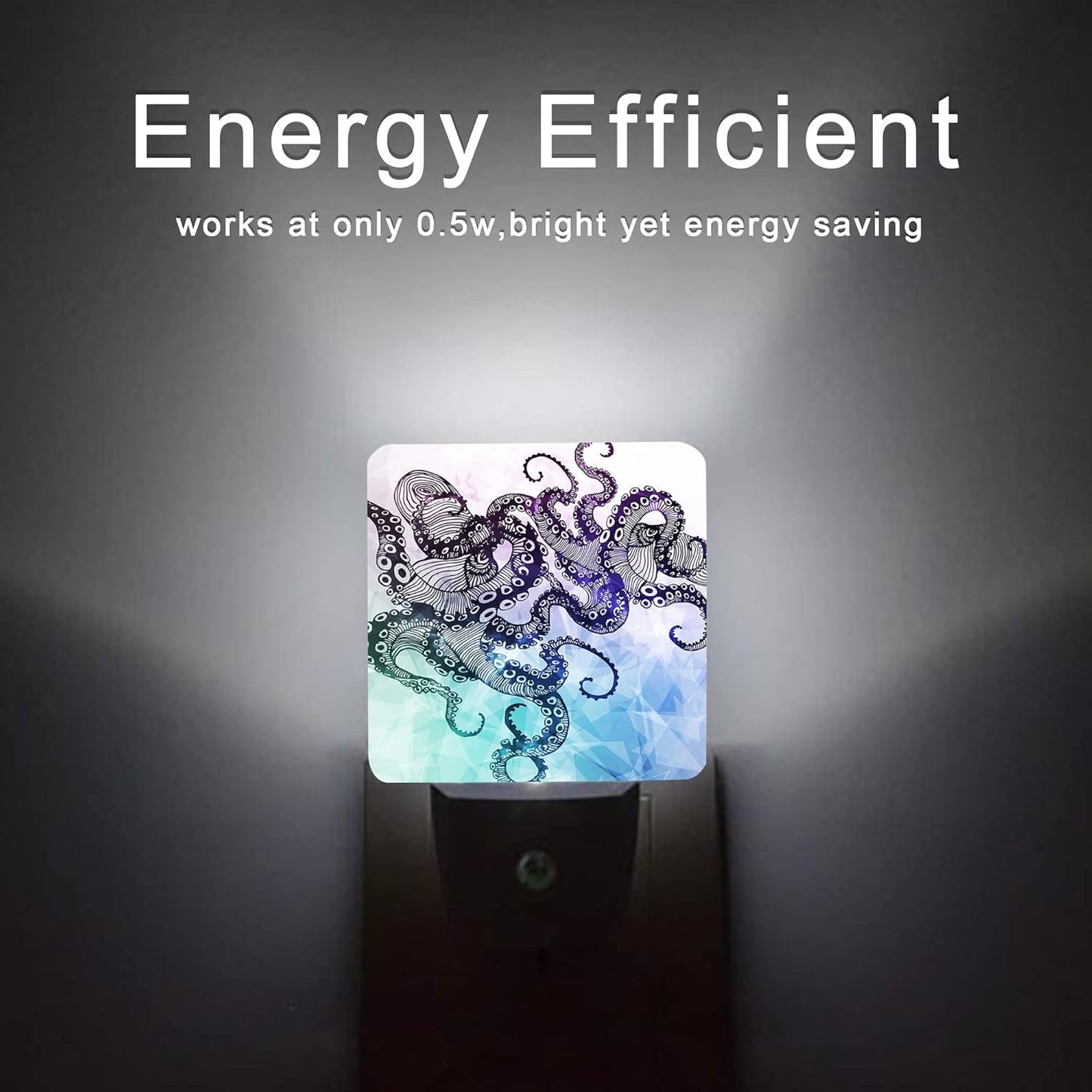 Octopus Night Light,Crystal Design Element Night Lights Plug into Wall Dusk to Dawn Sensor Led Lamp for Women Men,Led Lights for Stairway/Hallway/Bedroom