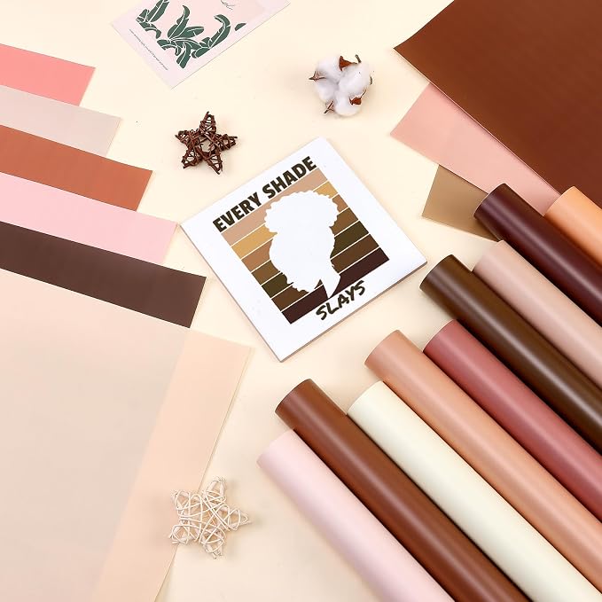Tintnut Skin Tone Permanent Vinyl 18 Pcs 12x10in Solid Color Adhesive Vinyl |