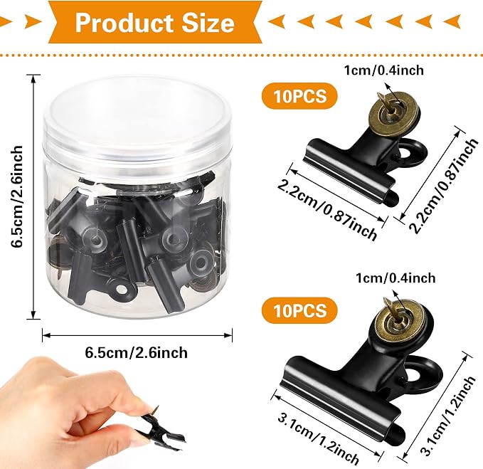 SANNIX 20 Pcs Metal Push Pin Clips