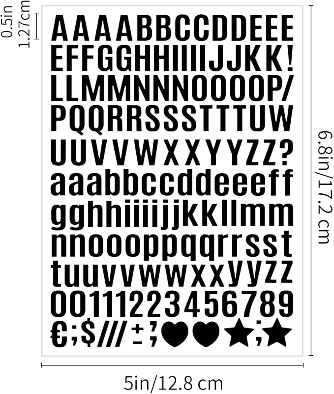 3040Pcs 20 Sheets Small Letter Number Stickers, 0.5inch Colorful Self-Adhesive