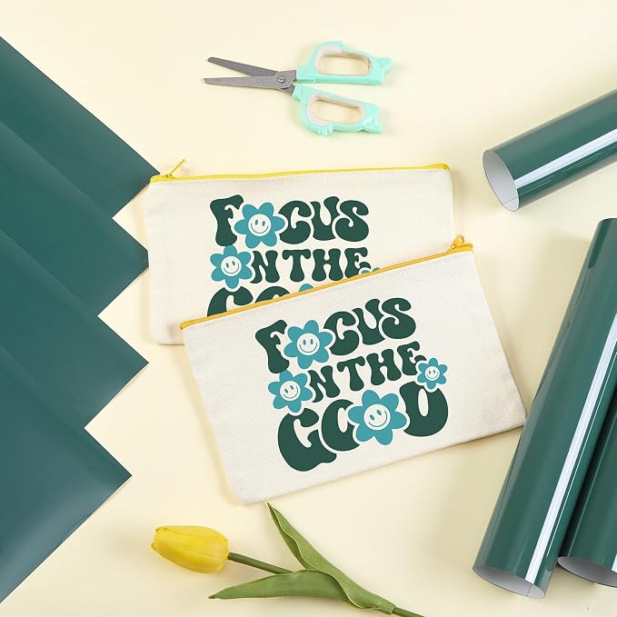 HTVSTD Boho Green HTV Heat Transfer Vinyl 8pcs 12×10in Iron on Vinyl | Dark Boho