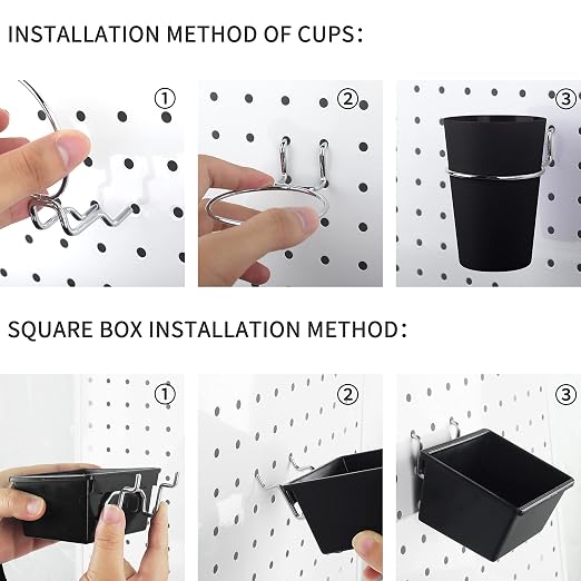 Kuhome 6 Sets Pegboard Bins