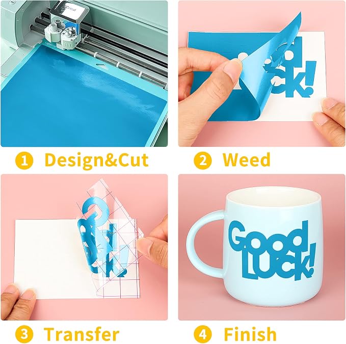 Light Blue Permanent Adhesive Vinyl Roll