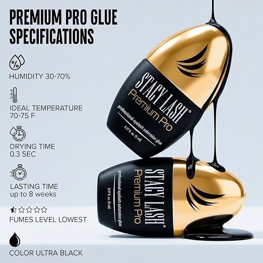 STACY LASH Premium Pro Eyelash Extension Glue 5ml 0.17 fl. oz./ Upgraded Low