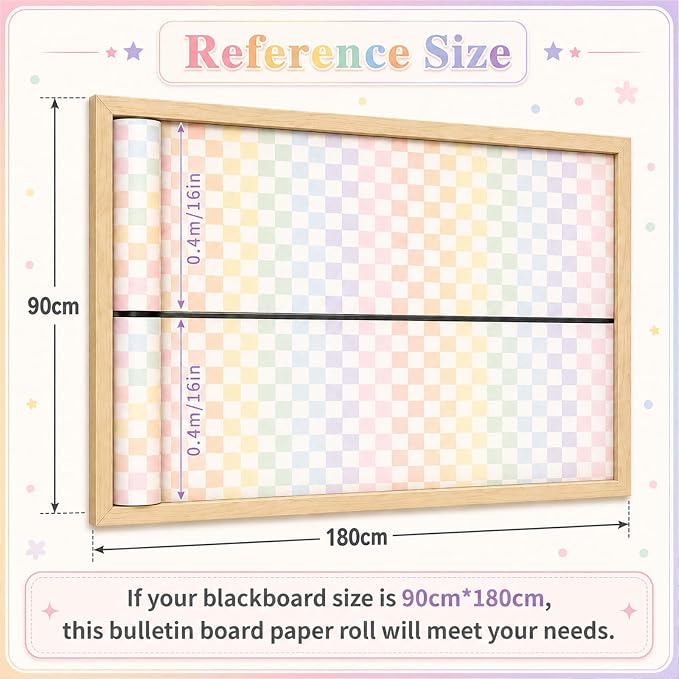 Colorful Checkered Bulletin Board Roll Non-Woven Fabric Poster 16in X 12ft |