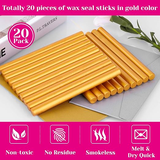 Sealing Wax, Paxcoo 20pcs Wax Seal Sticks, Glue Gun Sealing Wax